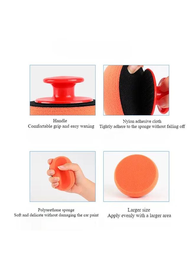 6 Piece Car Wax Sponge Set With Handle Polyurethane Pads Manual Applicator Kit - Image 5